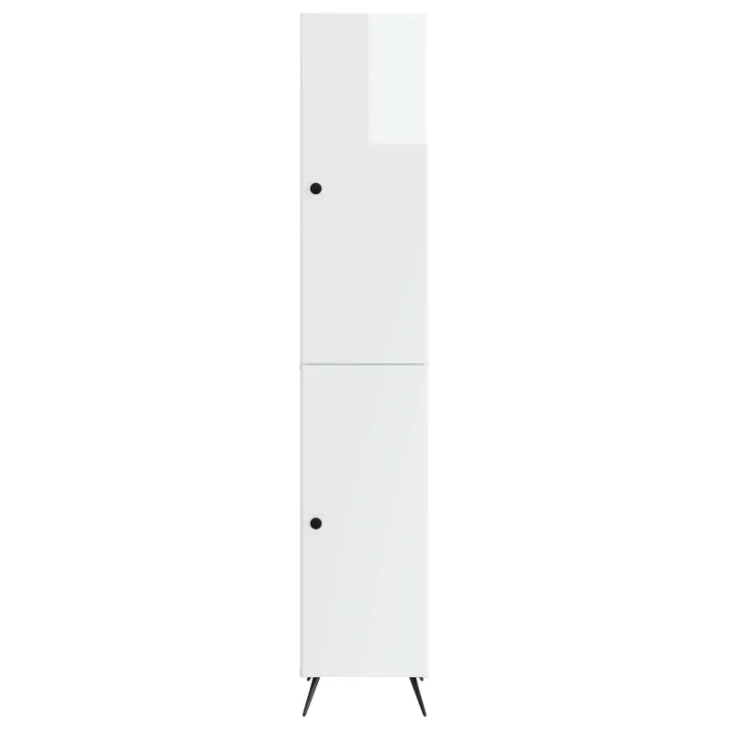 Spintelė 2 pcs Itin blizgi balta Apdirbta mediena