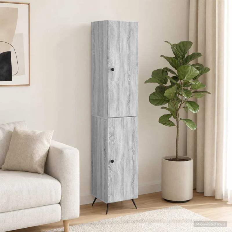 Spintelė 2 pcs Pilka Sonoma Apdirbta mediena