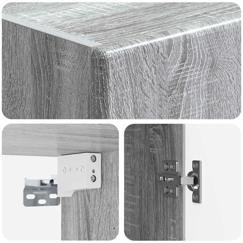 Spintelė 2 pcs Pilka Sonoma Apdirbta mediena