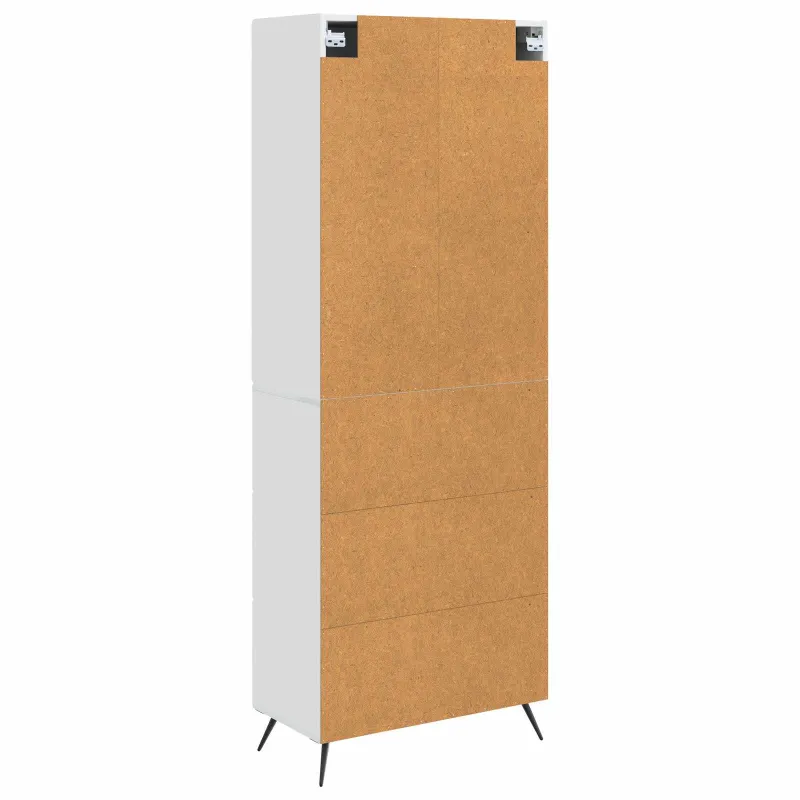 Spintelė 2 pcs Itin blizgi balta 66 x 34,5 x 90 cm
