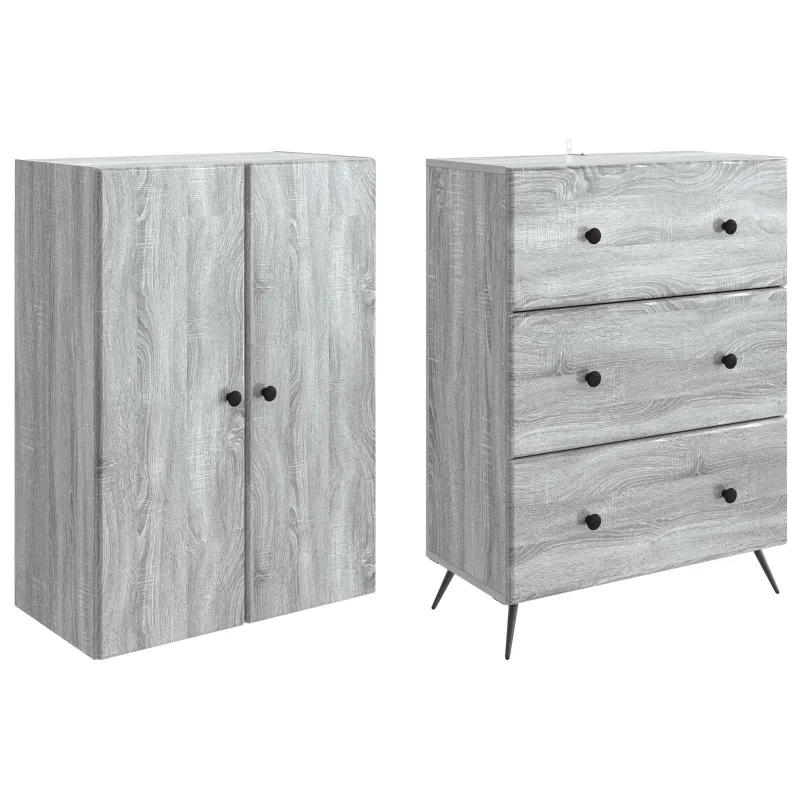 Spintelė 2 pcs Pilka Sonoma 66 x 34,5 x 90 cm Apdirbta mediena