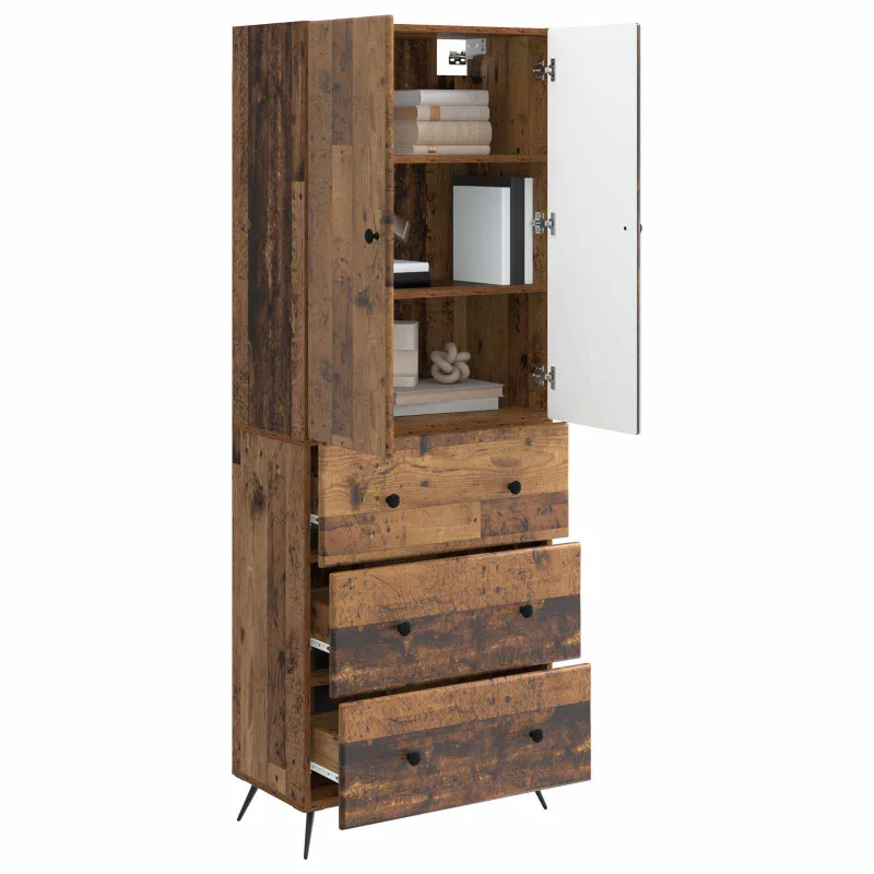 Spintelė 2 pcs Sendintos medienos 66 x 34,5 x 90 cm