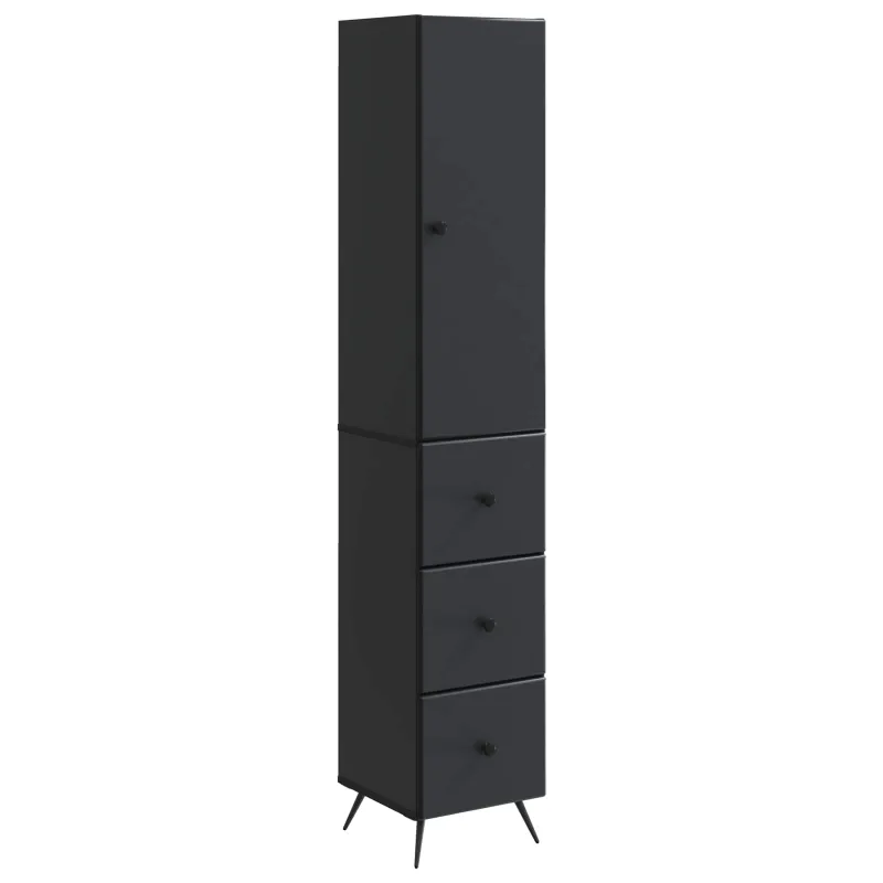 Spintelė 2 pcs Juoda 34,5 x 34,5 x 90 cm Apdirbta mediena