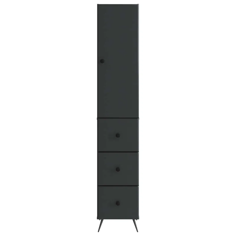Spintelė 2 pcs Juoda 34,5 x 34,5 x 90 cm Apdirbta mediena