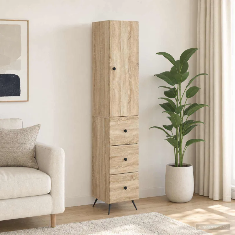 Spintelė 2 pcs Sonoma ąžuolas 34,5 x 34,5 x 90 cm