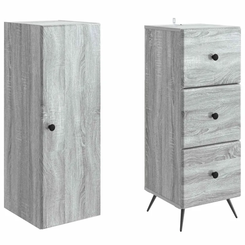 Spintelė 2 pcs Pilka Sonoma 34,5 x 34,5 x 90 cm