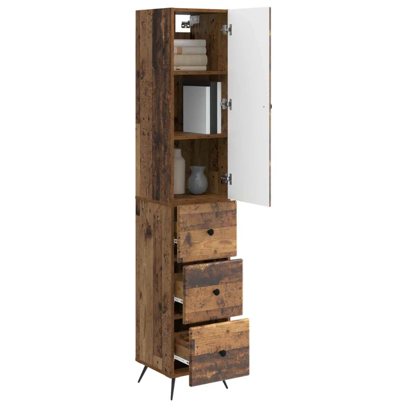 Spintelė 2 pcs Sendintos medienos 34,5 x 34,5 x 90 cm