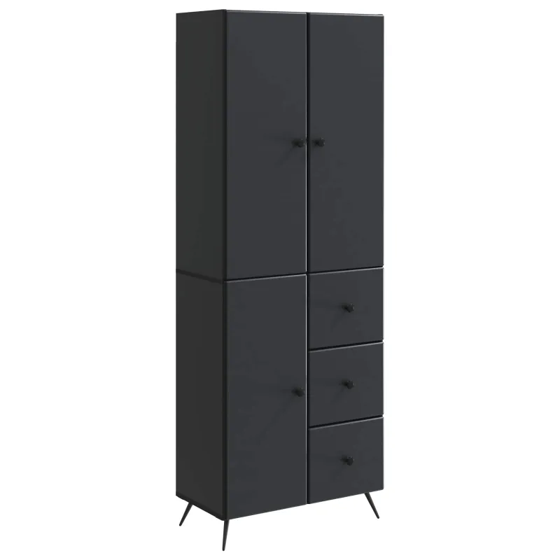 Spintelė 2 pcs Juoda Apdirbta mediena