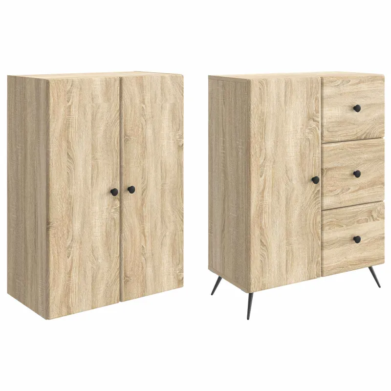 Spintelė 2 pcs Sonoma ąžuolas Apdirbta mediena