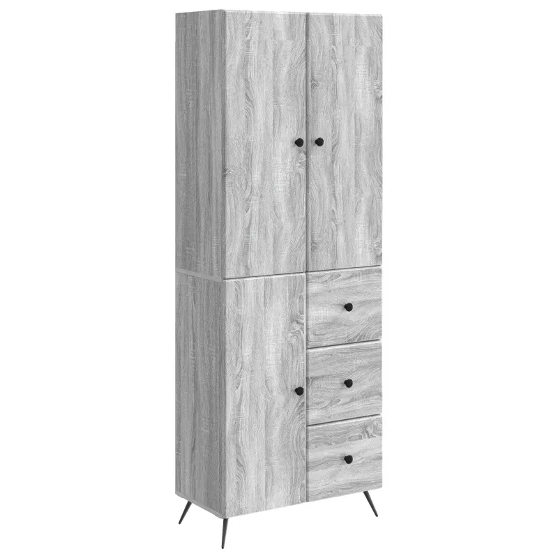 Spintelė 2 pcs Pilka Sonoma Apdirbta mediena