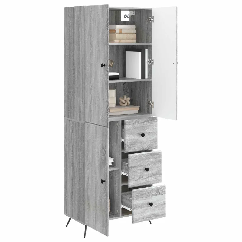 Spintelė 2 pcs Pilka Sonoma Apdirbta mediena