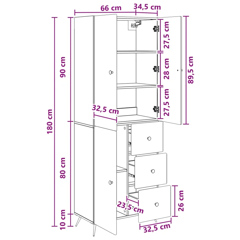 Spintelė 2 pcs Artisano ąžuolo Apdirbta mediena