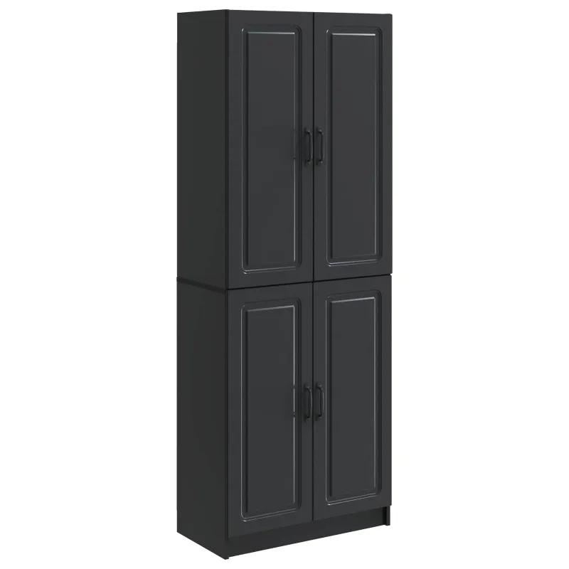 Spintelė 2 pcs Juoda Apdirbta mediena