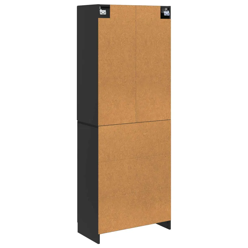Spintelė 2 pcs Juoda Apdirbta mediena