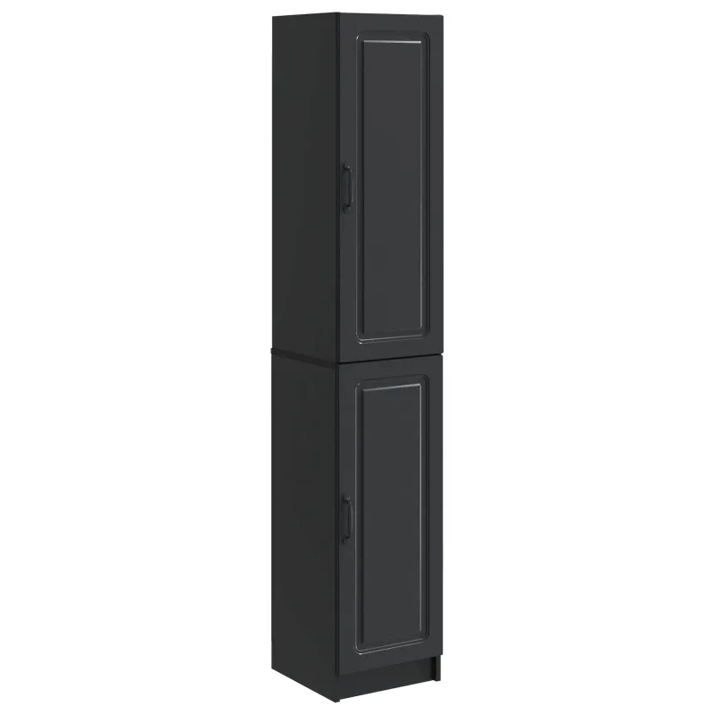 Spintelė 2 pcs Juoda Apdirbta mediena