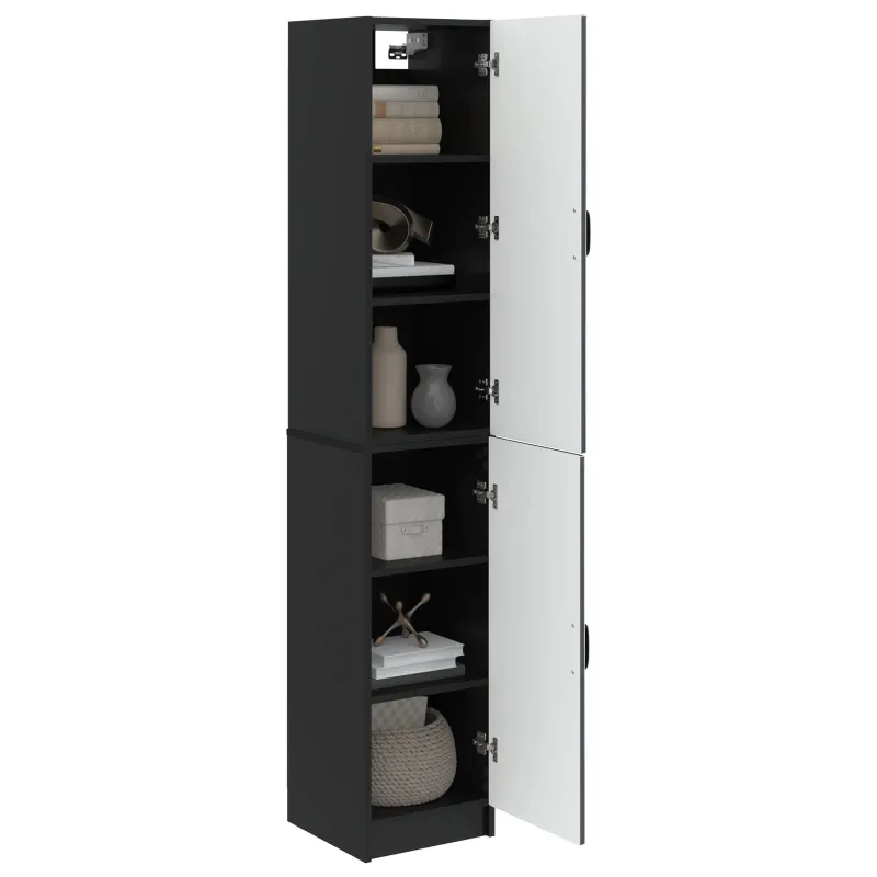 Spintelė 2 pcs Juoda Apdirbta mediena