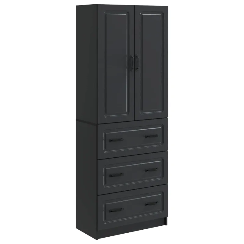 Spintelė 2 pcs Juoda 66 x 34,5 x 87 cm Apdirbta mediena