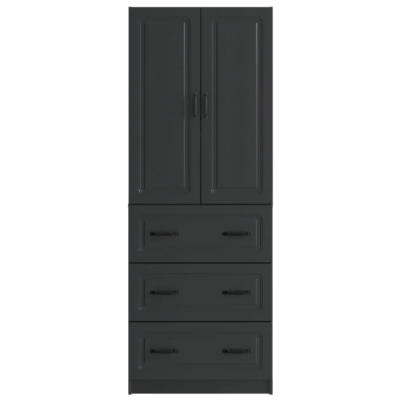 Spintelė 2 pcs Juoda 66 x 34,5 x 87 cm Apdirbta mediena