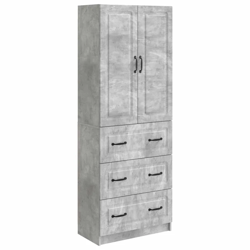 Spintelė 2 pcs Betono pilka 66 x 34,5 x 87 cm Apdirbta mediena