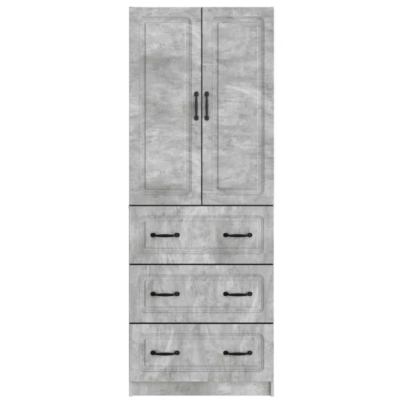 Spintelė 2 pcs Betono pilka 66 x 34,5 x 87 cm Apdirbta mediena