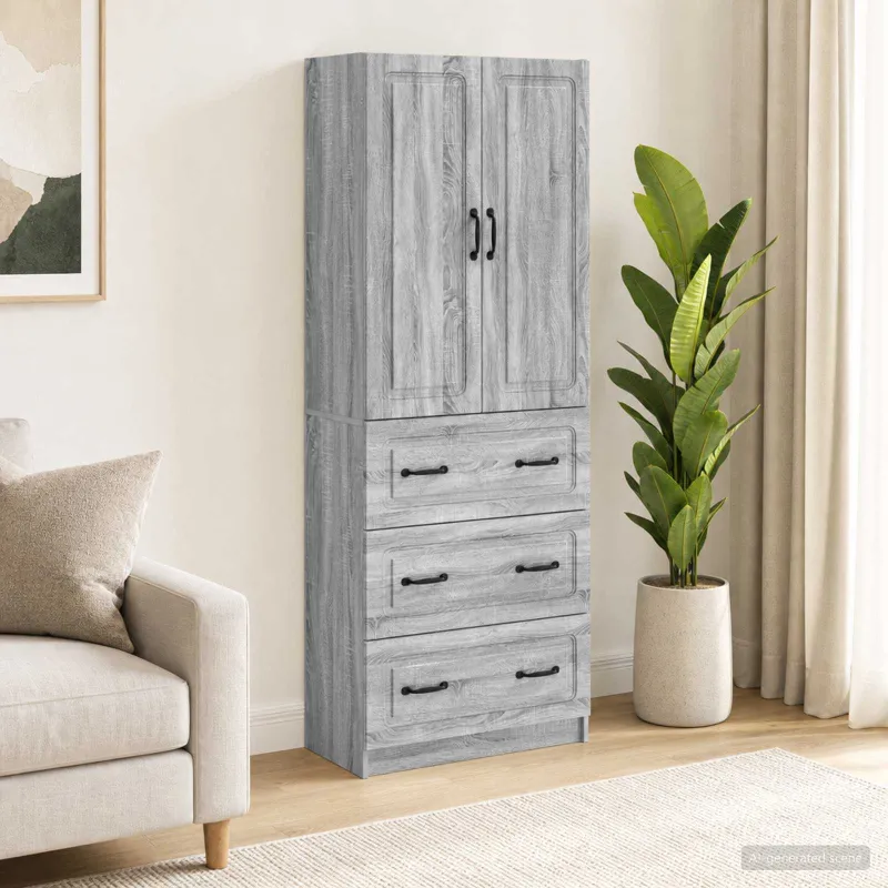 Spintelė 2 pcs Pilka Sonoma 66 x 34,5 x 87 cm Apdirbta mediena