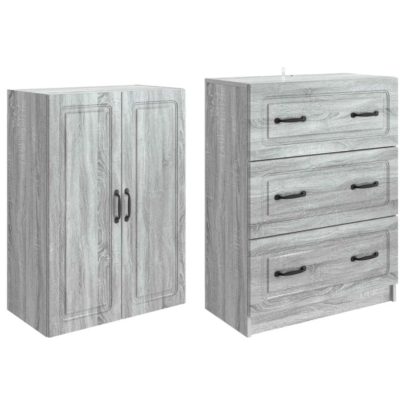 Spintelė 2 pcs Pilka Sonoma 66 x 34,5 x 87 cm Apdirbta mediena