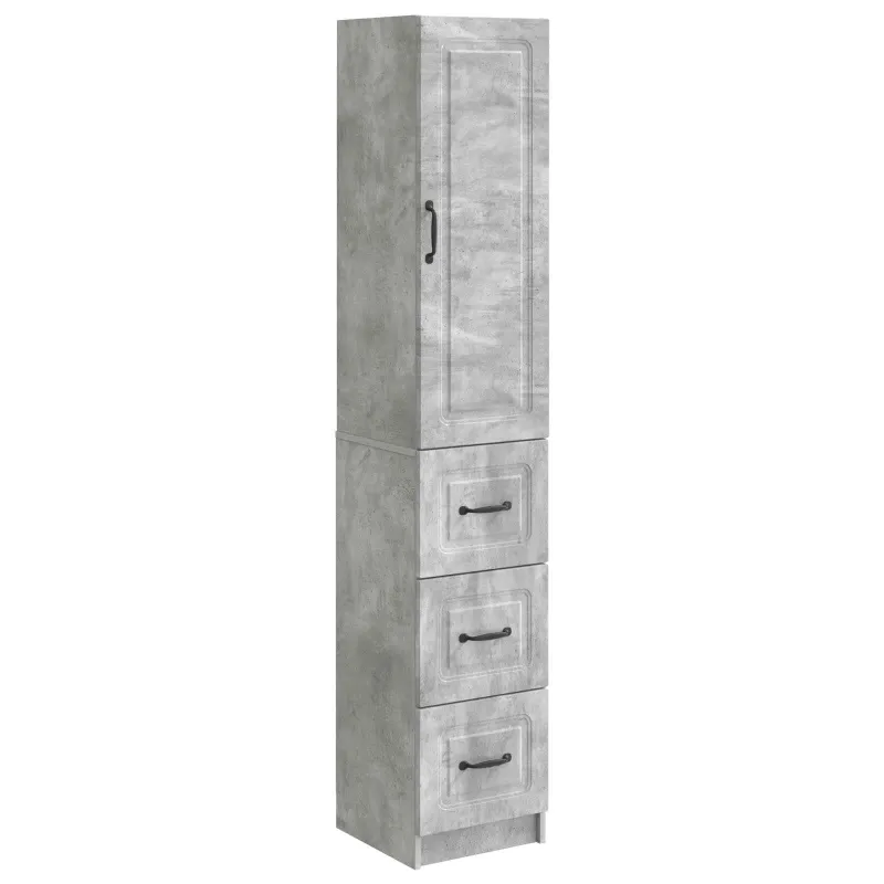 Spintelė 2 pcs Betono pilka 33 x 34,5 x 87 cm Apdirbta mediena
