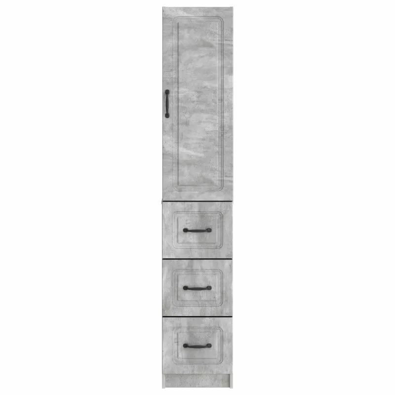 Spintelė 2 pcs Betono pilka 33 x 34,5 x 87 cm Apdirbta mediena