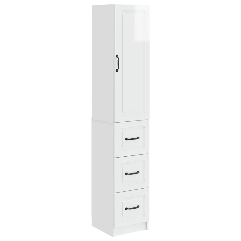 Spintelė 2 pcs Itin blizgi balta 33 x 34,5 x 87 cm