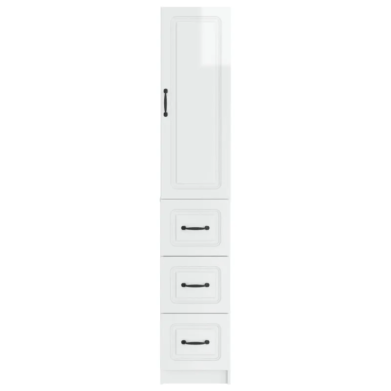 Spintelė 2 pcs Itin blizgi balta 33 x 34,5 x 87 cm