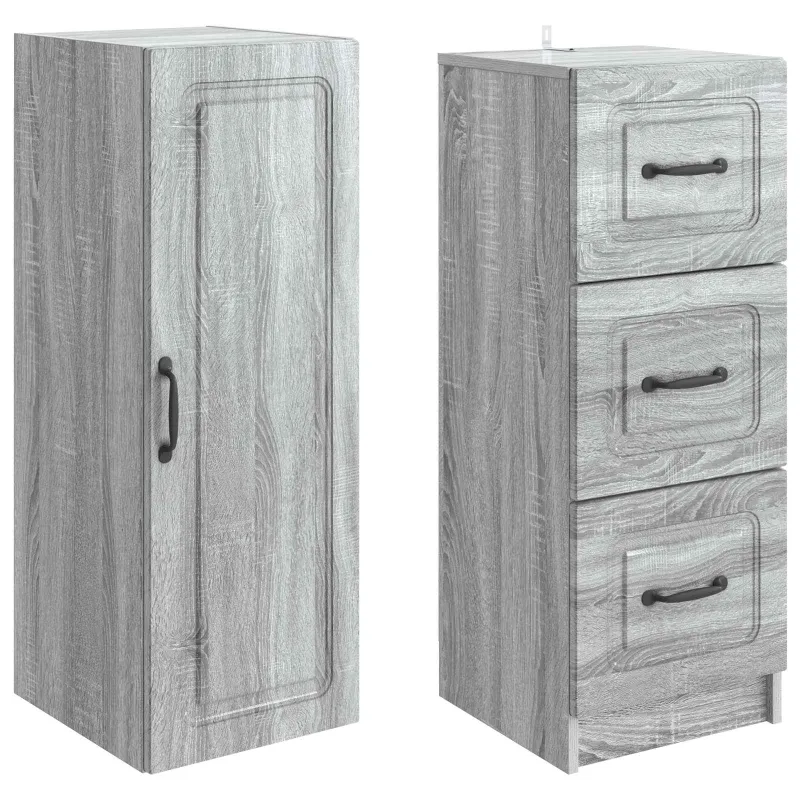 Spintelė 2 pcs Pilka Sonoma 33 x 34,5 x 87 cm Apdirbta mediena