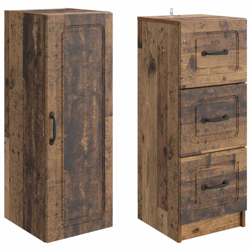 Spintelė 2 pcs Sendintos medienos 33 x 34,5 x 87 cm