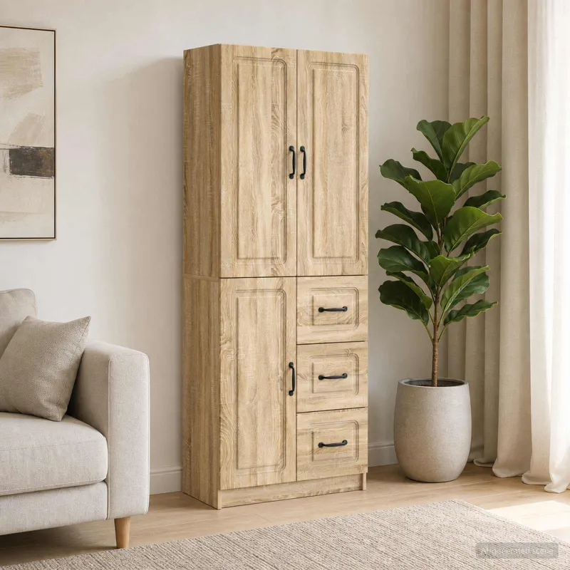 Spintelė 2 pcs Sonoma ąžuolas Apdirbta mediena