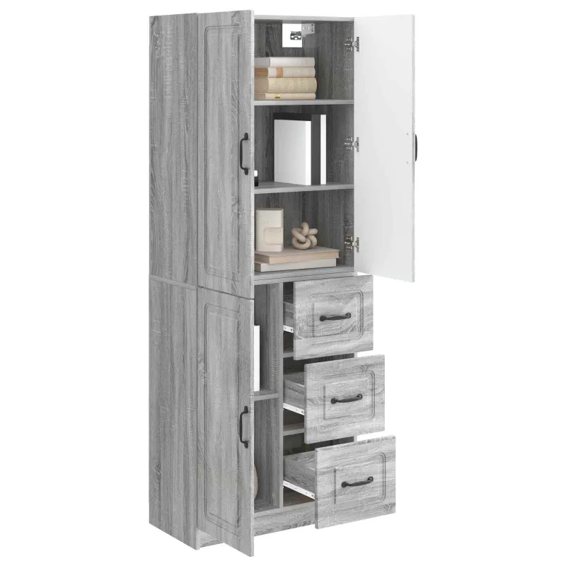 Spintelė 2 pcs Pilka Sonoma Apdirbta mediena