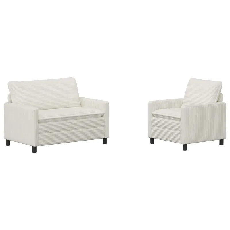 Sofos komplektas 2 pcs Kreminė Poliesteris