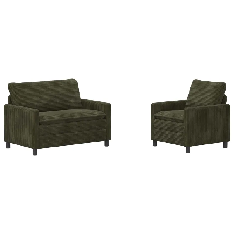 Sofos komplektas 2 pcs Žalia Poliesteris