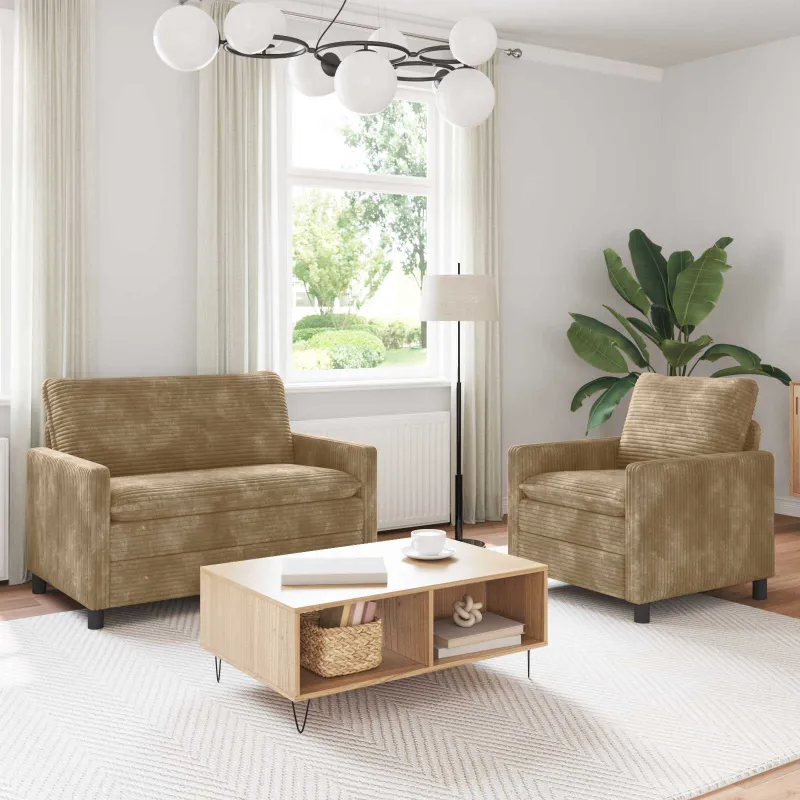 Sofos komplektas 2 pcs Taupe Poliesteris