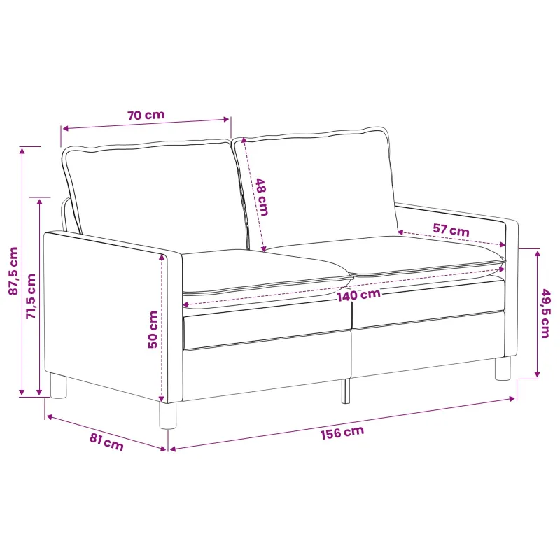 Sofos komplektas 2 pcs Kreminė Poliesteris