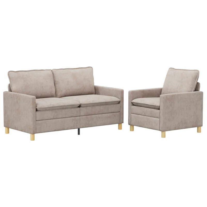 Sofos komplektas 2 pcs Smėlio Poliesteris