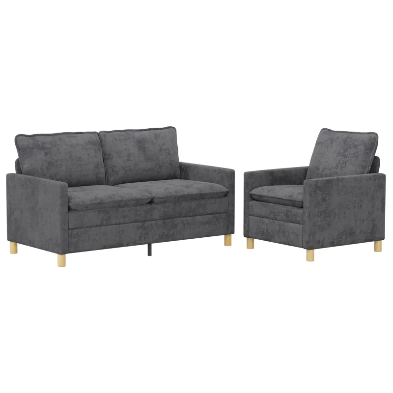 Sofos komplektas 2 pcs Tamsiai pilka Poliesteris