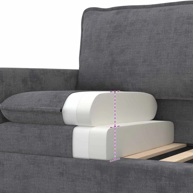 Sofos komplektas 2 pcs Tamsiai pilka Poliesteris