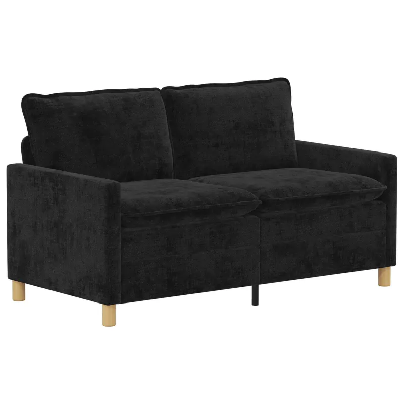 Sofos komplektas 2 pcs Juoda Poliesteris