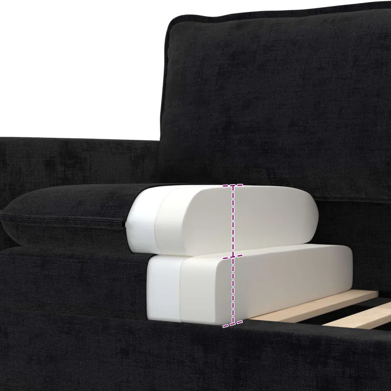 Sofos komplektas 2 pcs Juoda Poliesteris
