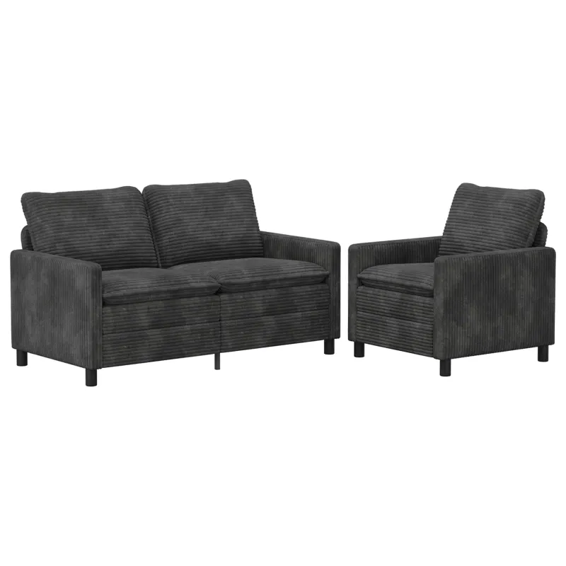 Sofos komplektas 2 pcs Tamsiai pilka Poliesteris