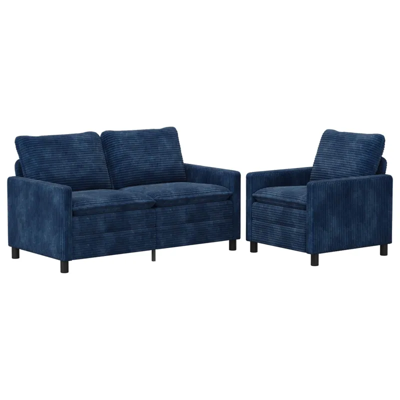 Sofos komplektas 2 pcs Jūrinė mėlyna Poliesteris