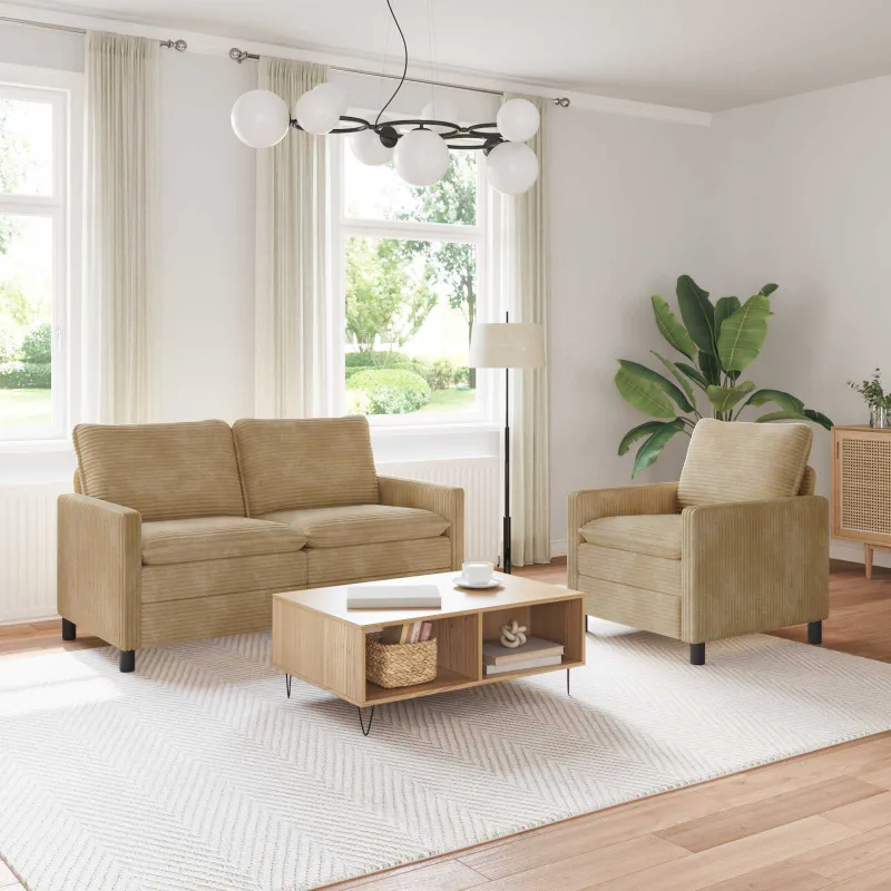 Sofos komplektas 2 pcs Taupe Poliesteris