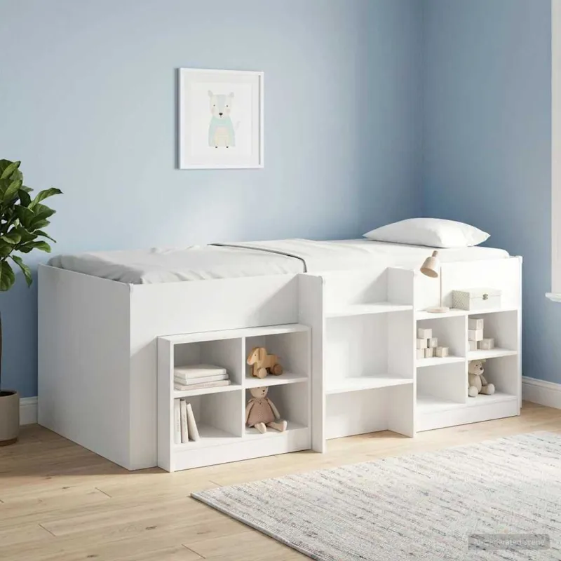 Vaikų Aukštas Lova 2 pcs Balta 80 x 200 cm Apdirbta mediena