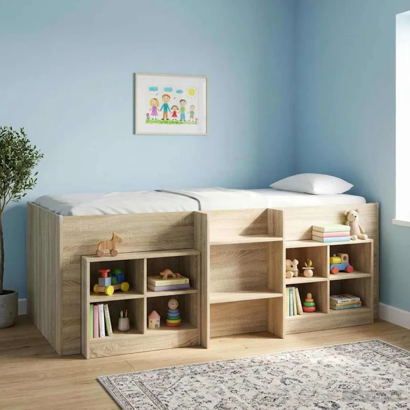 Vaikų Aukštas Lova 2 pcs Sonoma ąžuolo 203 x 101,1 x 68,5 cm