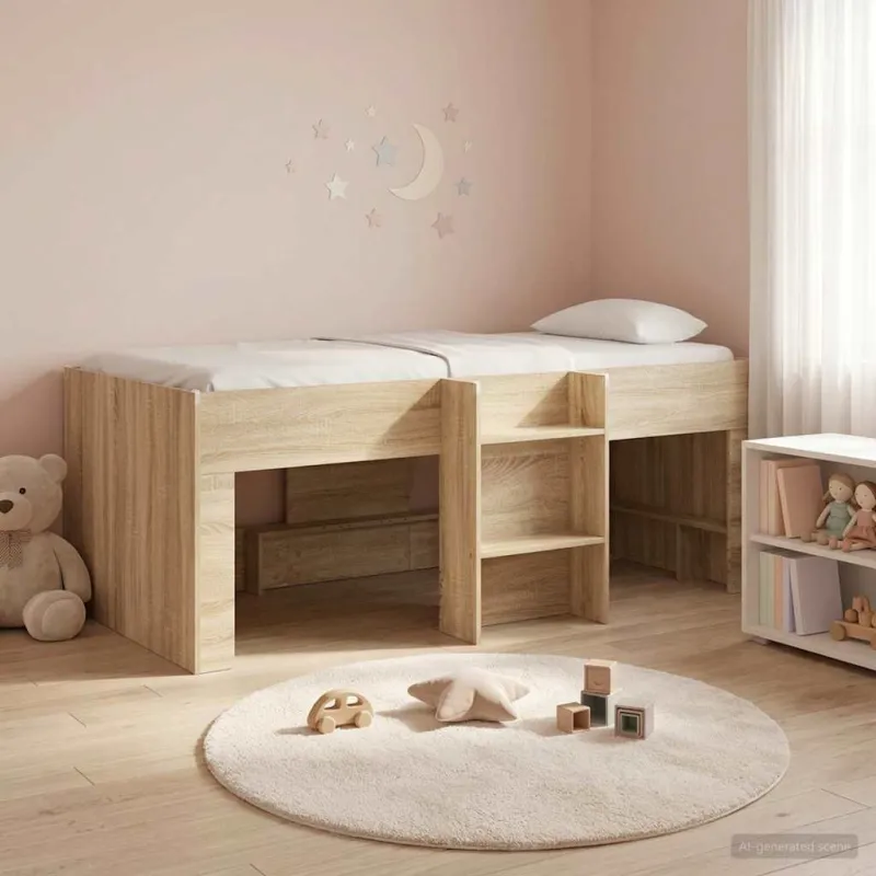 Vaikų Aukštas Lova 2 pcs Sonoma ąžuolo 203 x 101,1 x 68,5 cm