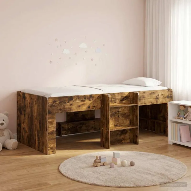 Vaikų Aukštas Lova 2 pcs Dūminio ąžuolo 203 x 101,1 x 68,5 cm